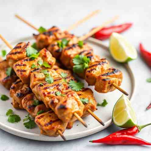 Thai Grilled Chicken Skewers - Make Moo Ping Chicken